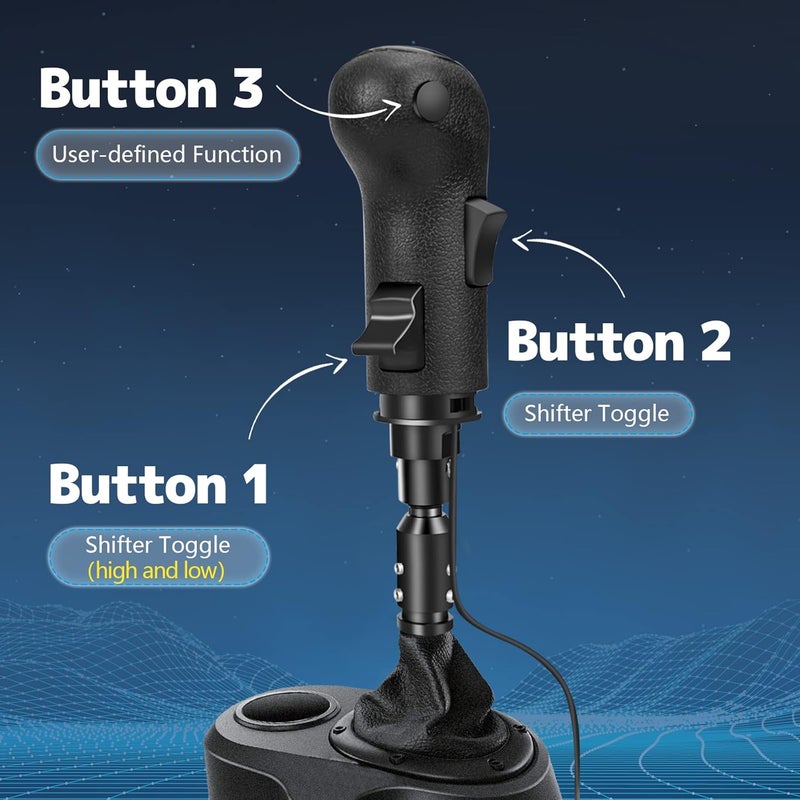 Dexepe USB Truck Simulator Shifter Compatible with Logitech G29 G27 G25 TH8A Gearshift Knob Compatible with ATS ETS2 Sim Racing Games PC Racing Shifter Black - Image 3